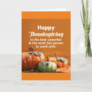 CARTES POUR FÊTES ANNUELLES VOEUX DE THANKSGIVING À UN EXCELLENT COLLABORATEUR