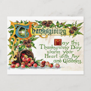 Cartes Pour Fêtes Annuelles Voeux de Thanksgiving vintage