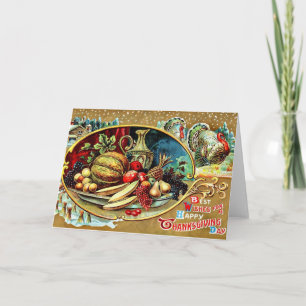 Cartes Pour Fêtes Annuelles Vœux de Thanksgiving vintage