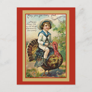 Cartes Pour Fêtes Annuelles Vœux de Thanksgiving vintage