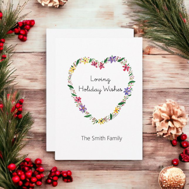 Cartes Pour Fêtes Annuelles Vœux de vacances affectueux avec personnalisation (Send love to family and friends this holiday season)