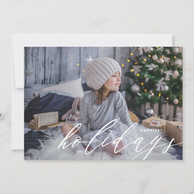 Cartes Pour Fêtes Annuelles Vœux de vacances les plus heureux Photo moderne (Devant)