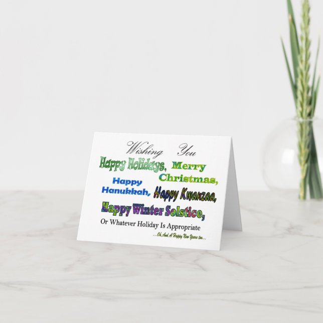 Cartes Pour Fêtes Annuelles Vœux de vacances Multi vert (Devant)