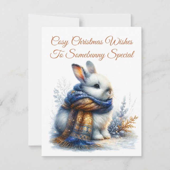 Cartes Pour Fêtes Annuelles Vœux d'hiver cosy à un lapin spécial Somebunny (Devant)