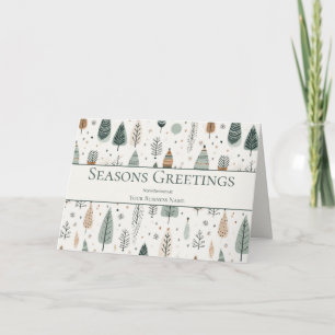 Cartes Pour Fêtes Annuelles Vœux d'hiver Entreprise Nordique Arbres Noël