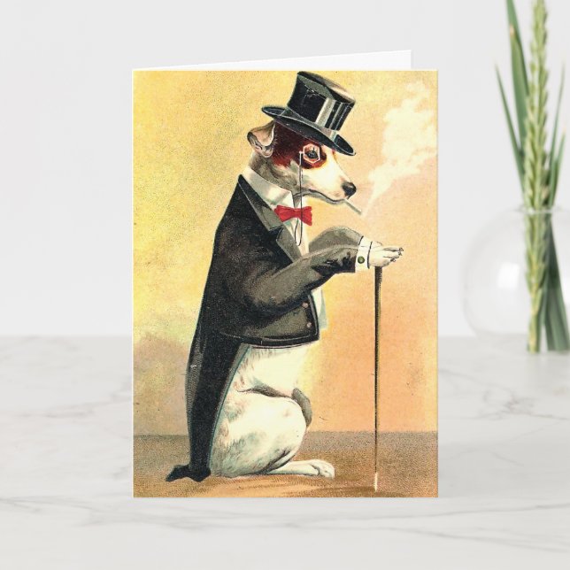 Cartes Pour Fêtes Annuelles Vœux distingués du chien pour le Nouvel An (Devant)