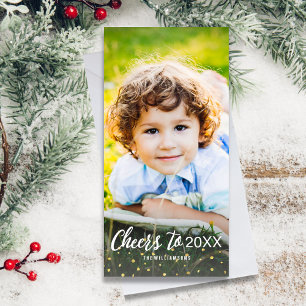 Cartes Pour Fêtes Annuelles Vœux du Nouvel An pour la photo en confettis dorés