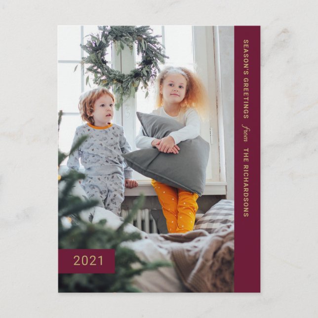 Cartes Pour Fêtes Annuelles Voeux festifs | Une photo moderne (Devant)