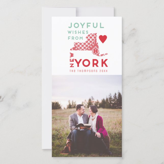 Cartes Pour Fêtes Annuelles voeux Joyeux de Noël moderne de New York Photo (Devant)