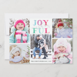 Cartes Pour Fêtes Annuelles Voeux Joyeux Multi Couleurs Cinq Photos