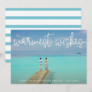 Cartes Pour Fêtes Annuelles Vœux les plus chaleureux Élégante photo de plage N