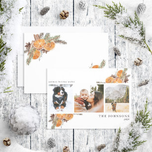 Cartes Pour Fêtes Annuelles Voeux les plus chauds Boho Citrus Botanique 3 Phot