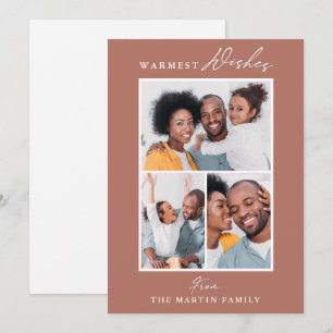 Cartes Pour Fêtes Annuelles Voeux les plus chauds Lumière Orange Trois Photo C