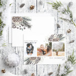 Cartes Pour Fêtes Annuelles Voeux les plus chauds Pinecone d'hiver noir 3 Phot<br><div class="desc">'C'est la saison pour répandre la joie et quelle meilleure façon de le faire qu'avec votre propre carte de vacances en famille? Cette année, allez au-delà de la carte traditionnelle et montrez votre style avec une carte de vacances photo Black Winter Pinecone Wiscy tendance. Cette carte unique présente trois de...</div>
