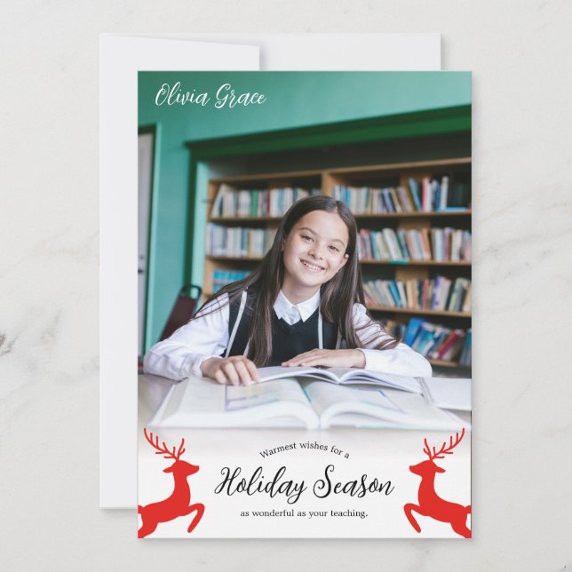 Cartes Pour Fêtes Annuelles Voeux Les Plus Chers À L'Enseignant De L'Étudiant (Devant)