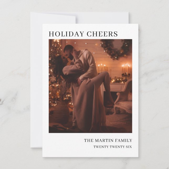 Cartes Pour Fêtes Annuelles Vœux minimaux de la saison Photo de vacances (Devant)