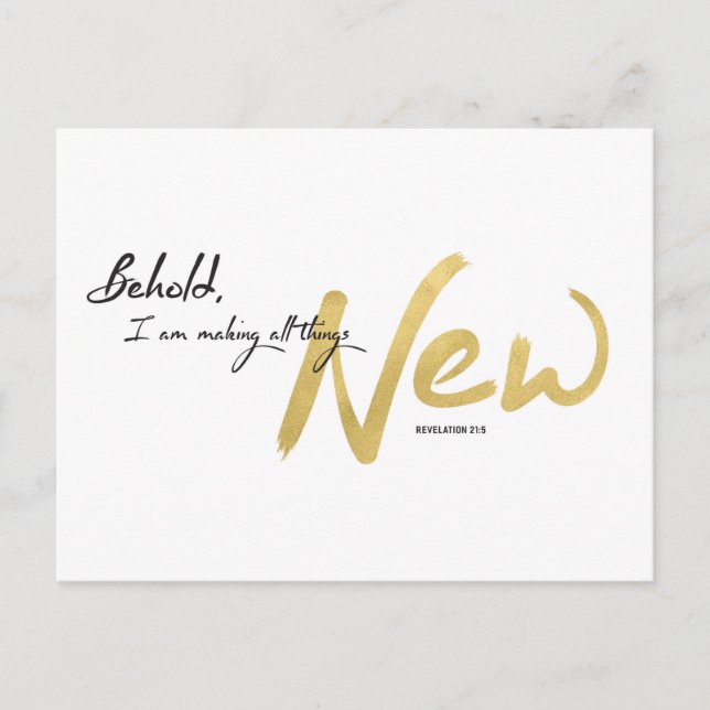 Cartes Pour Fêtes Annuelles Voici, je fais toutes choses Nouvelles (Devant)