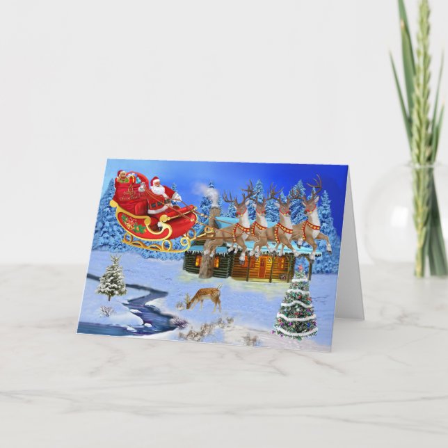 CARTES POUR FÊTES ANNUELLES VOICI LE PÈRE NOËL (Devant)