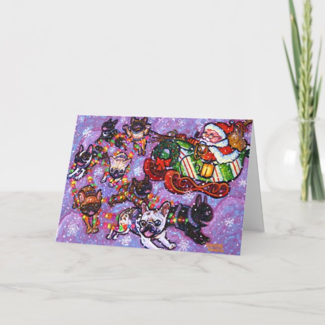 Cartes Pour Fêtes Annuelles Voici Père Noël Paws ! (Devant)