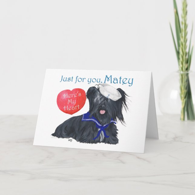 Cartes Pour Fêtes Annuelles Voile Skye Terrier Valentine (Devant)