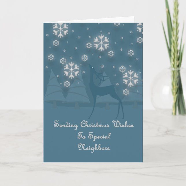 Cartes Pour Fêtes Annuelles Voisins Reindeer Noël (Devant)