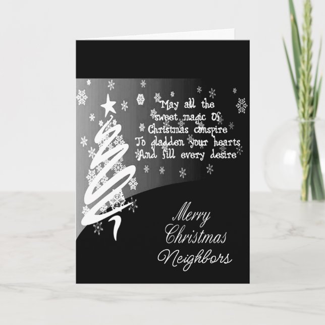 CARTES POUR FÊTES ANNUELLES VOISINS SOUHAITENT JOYEUX NOËL/HEUREUSE NOUVELLE A (Devant)