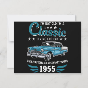 Cartes Pour Fêtes Annuelles Voiture classique d'anniversaire vintage 1955 pour