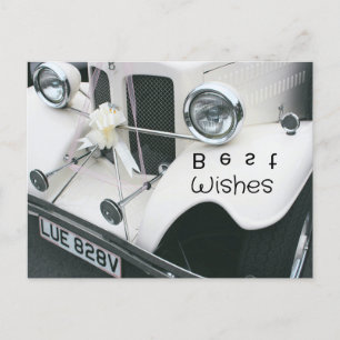 Cartes Pour Fêtes Annuelles Voiture de mariage élégante noire et blanche