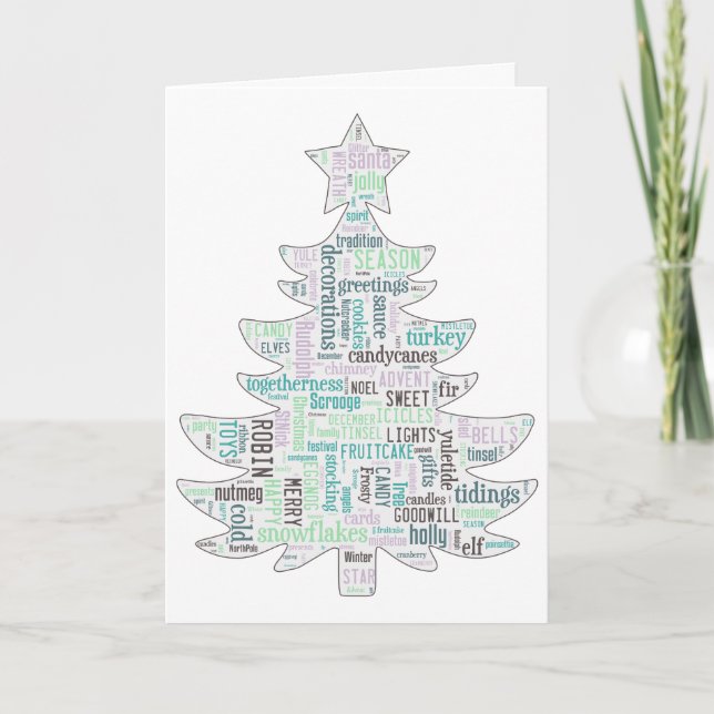 Cartes Pour Fêtes Annuelles Voiture de Noël moderne turquoise et verte menthe (Devant)