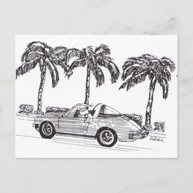 Cartes Pour Fêtes Annuelles Voiture de Santa's Race (Devant)