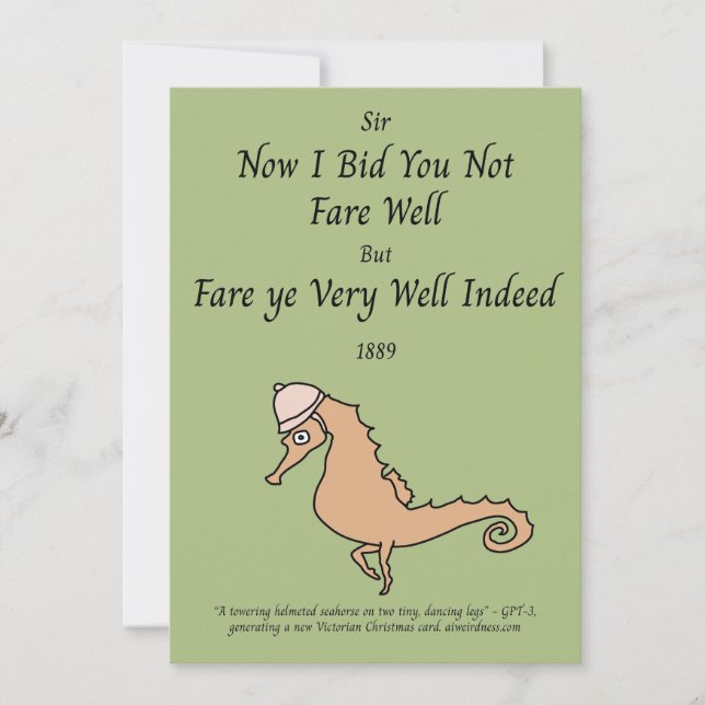 Cartes Pour Fêtes Annuelles Voiture de vacances Seahorse Victorian (Devant)