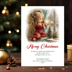 Cartes Pour Fêtes Annuelles Voiture de vœux de scène hivernale pour chère peti