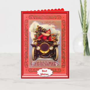 Cartes Pour Fêtes Annuelles Voiture du vétéran de Père Noël