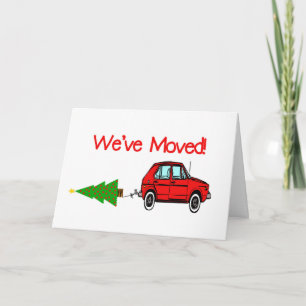 Cartes Pour Fêtes Annuelles Voiture et arbre Noël Nouvelle adresse