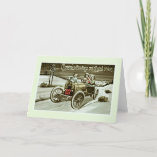 Cartes Pour Fêtes Annuelles Voiture Vintage à Noël