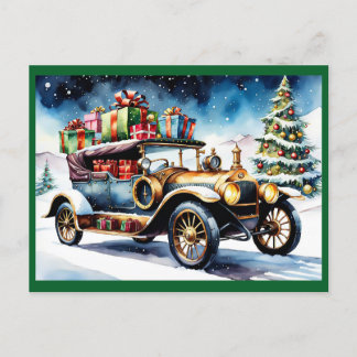 Cartes Pour Fêtes Annuelles Voiture Vintage avec Cadeaux de Noël