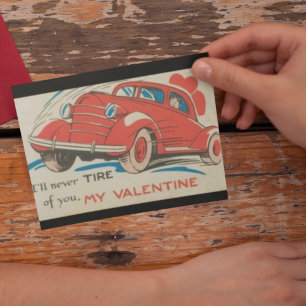 Cartes Pour Fêtes Annuelles Voiture Vintage Red Classic Valentine des années 1