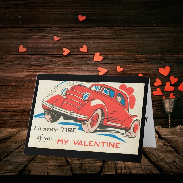 Cartes Pour Fêtes Annuelles Voiture Vintage Red Classic Valentine des années 1 (Créateur téléchargé)