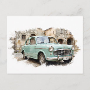 Cartes Pour Fêtes Annuelles Voitures anciennes dans un cadre rustique