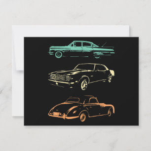 Cartes Pour Fêtes Annuelles Voitures Vintage - 80s & 90s Graphic Retro