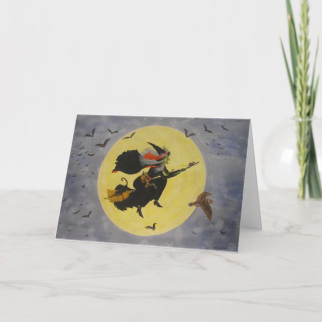 Cartes Pour Fêtes Annuelles "Vol de nuit !" (Devant)