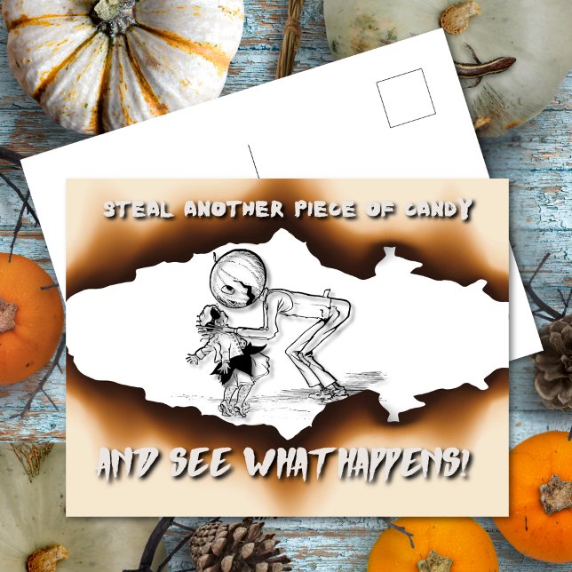 Cartes Pour Fêtes Annuelles Voler un autre morceau de bonbon Halloween Avertis (Créateur téléchargé)