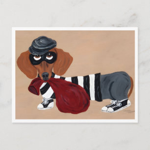 Cartes Pour Fêtes Annuelles Voleur de friandises pour teckel cambrioleur