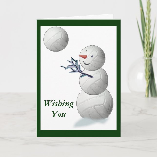Cartes Pour Fêtes Annuelles Volley-ball Snowman Noël (Devant)