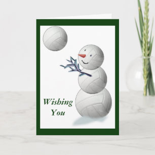 Cartes Pour Fêtes Annuelles Volley-ball Snowman Noël