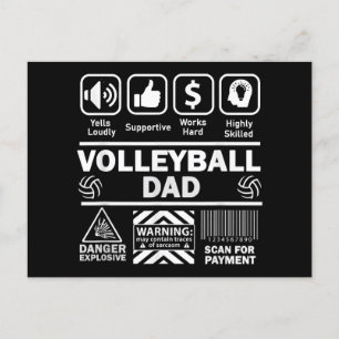 Cartes Pour Fêtes Annuelles Volleyball papa drôle Contenu du père du sport