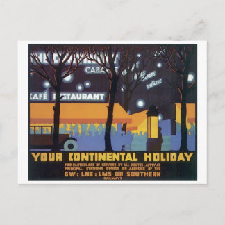 Cartes Pour Fêtes Annuelles Votre Affiche de Voyage de Vacances Continentales