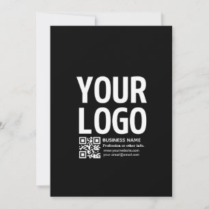 Cartes Pour Fêtes Annuelles Votre logo avec code QR et texte modifiables