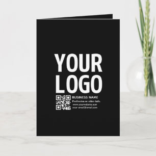 Cartes Pour Fêtes Annuelles Votre logo avec code QR et texte modifiables