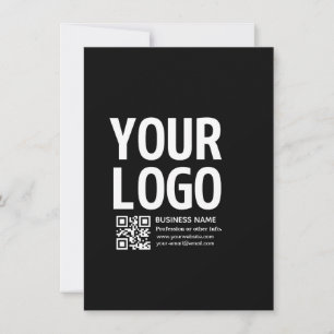 Cartes Pour Fêtes Annuelles Votre logo avec code QR et texte modifiables